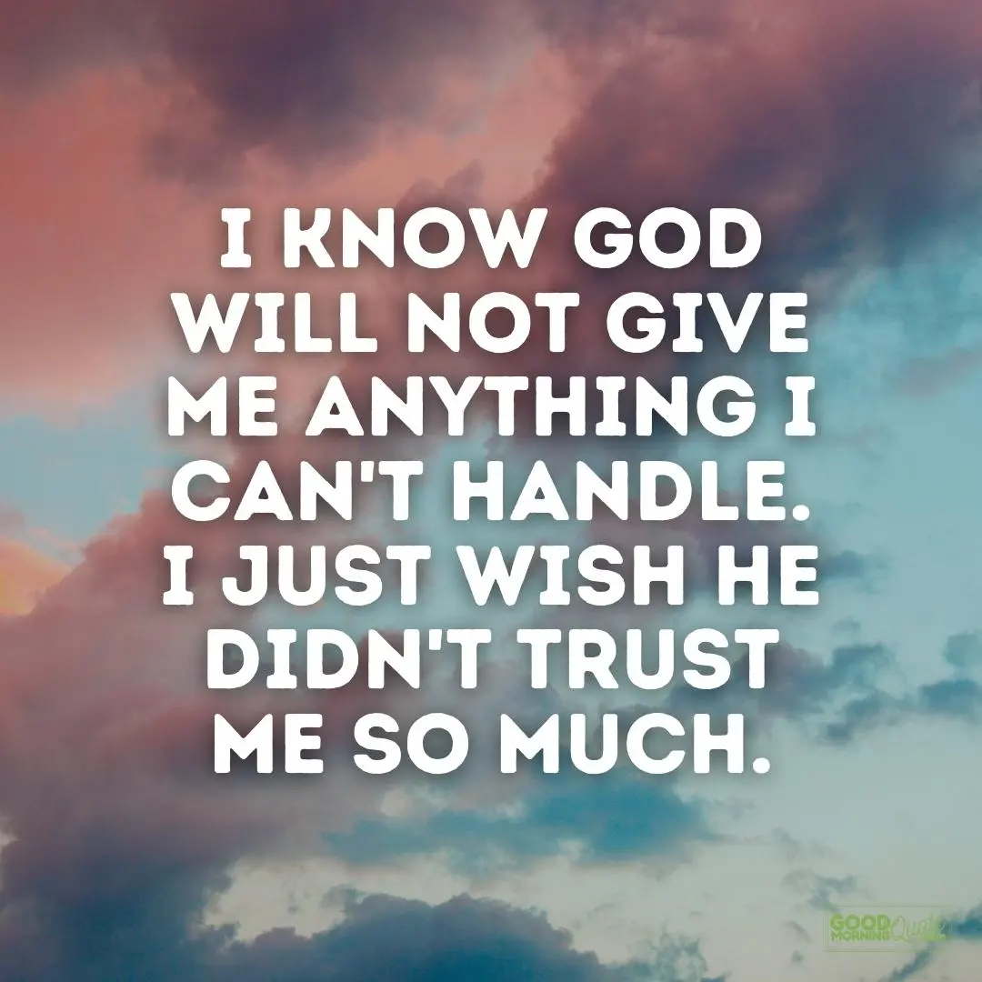 I just wish God didn't trust me so much funny wisdom quote